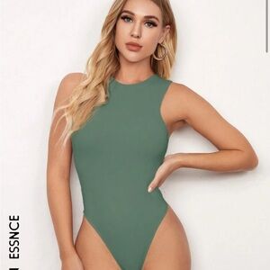 Mockneck sleeveless bodysuit